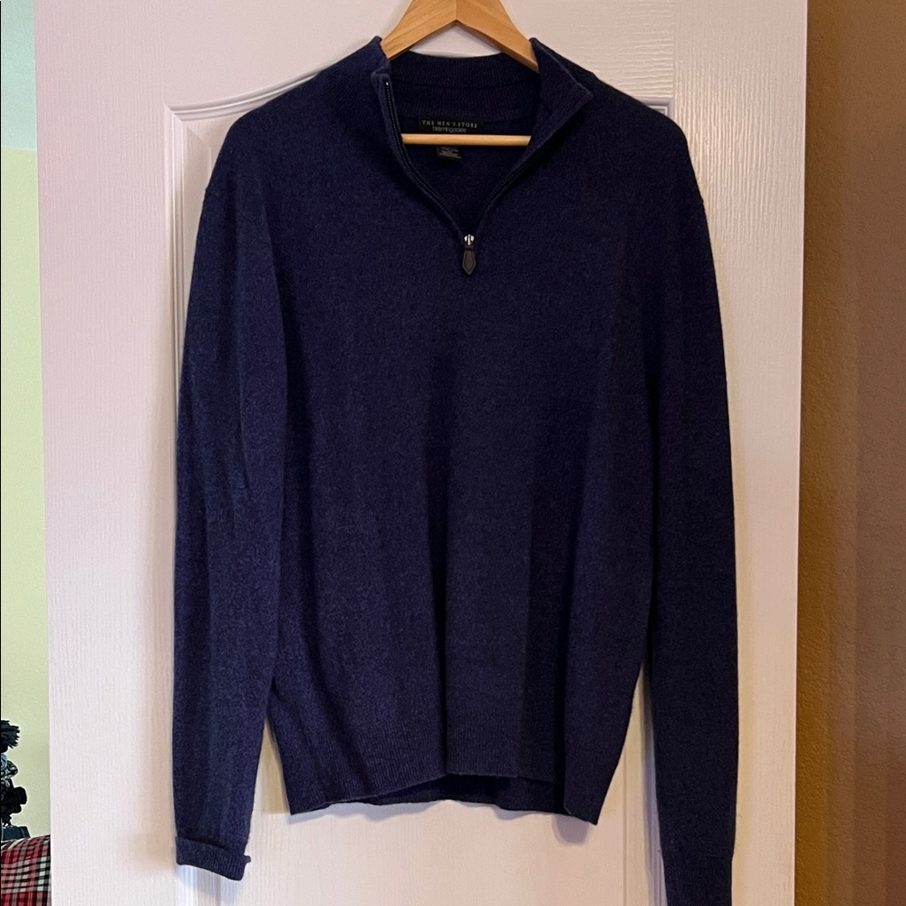 Bloomingdale's Men's Half-Zip Cashmere Sweater in Navy